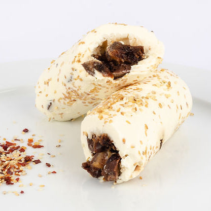 Rollo de Queso Crema con Higos al Oporto y Queso de Cabra